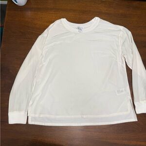 Athleta Cream Long Sleeve Shirt Large